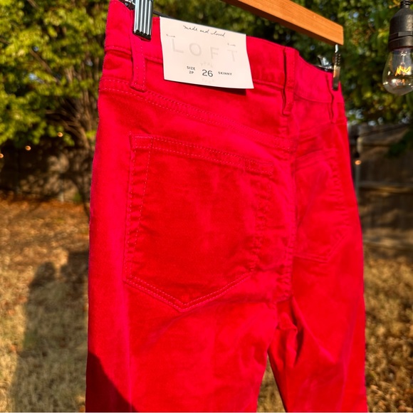 NWT LOFT velvet fushia hot pink pants - Picture 5 of 5